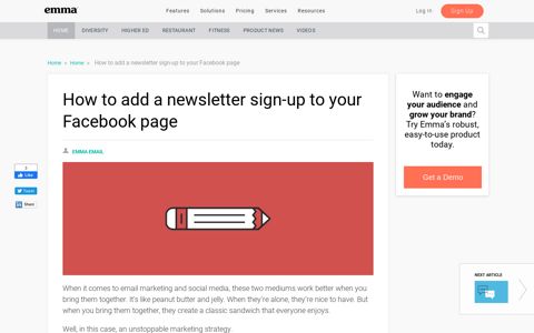 How to add a newsletter sign-up to your Facebook page - Emma