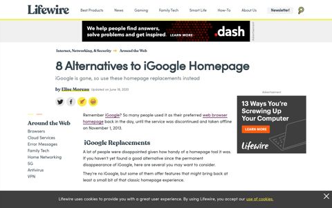 8 Alternatives to iGoogle Homepage - Lifewire