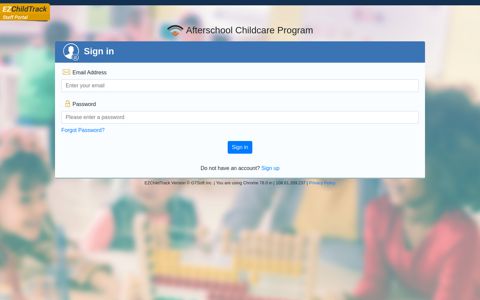 Sign in : Afterschool Childcare Program (Staff Portal)