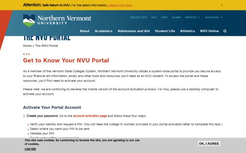 The NVU Portal | Northern Vermont University