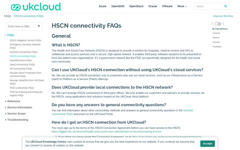 HSCN connectivity FAQs - UKCloud Knowledge Centre
