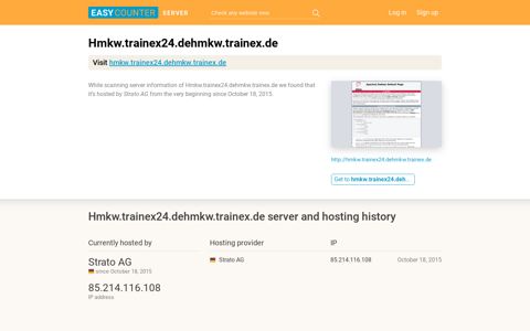 Hmkw.trainex24.dehmkw.trainex.de server and hosting history
