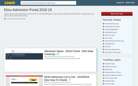 Eksu Admission Portal 2018 19 - Loginii.com