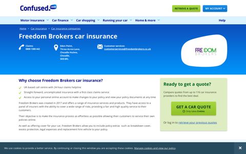Freedom Brokers car insurance - Confused.com
