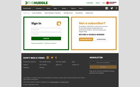 Sign in - TheHuddle - Fantasy Football News, Advice, Stats ...