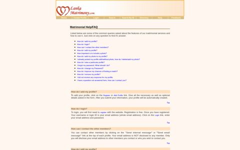 Help - Lanka Matrimony – Free Matrimonial | Marriage Service ...