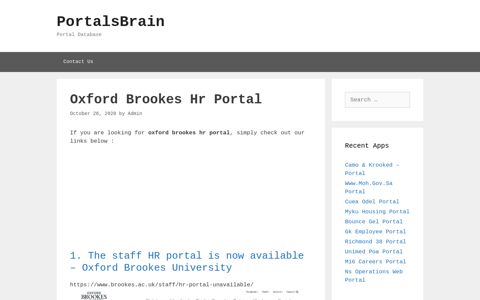 Oxford Brookes Hr - The Staff Hr Portal Is Now Available - Oxford ...