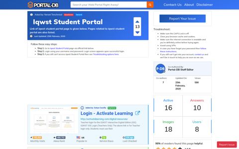 Iqwst Student Portal