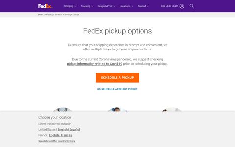 FedEx pickup options | Schedule and manage your pickups