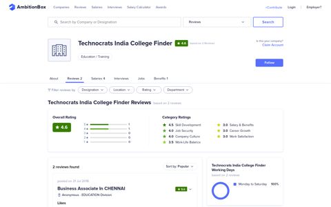 Technocrats India College Finder Reviews by 2 Employees ...