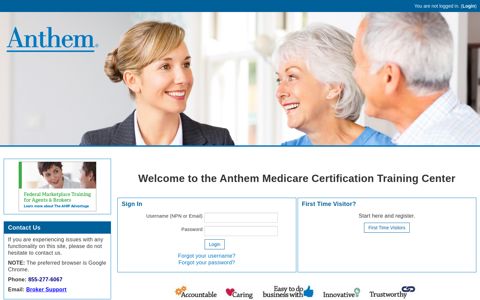 Anthem: Login to the site