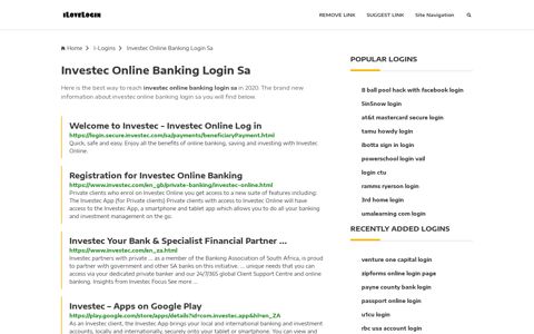 Investec Online Banking Login Sa ❤️ One Click Access - iLoveLogin