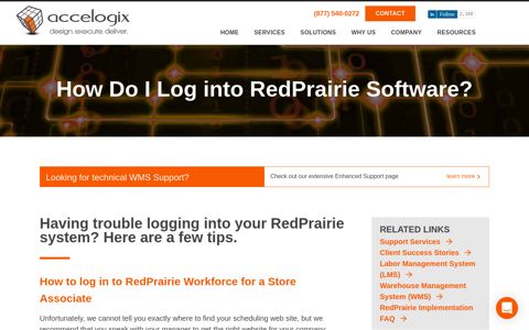 How Do I Log into JDA RedPrairie Software? - Accelogix
