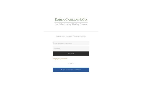 Login - KARLA CASILLAS AND CO - Aisle Planner