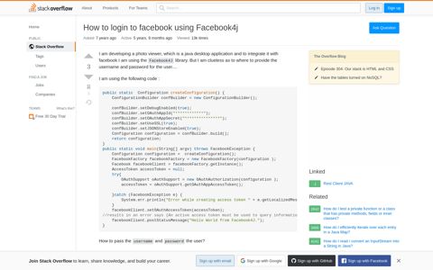 How to login to facebook using Facebook4j - Stack Overflow