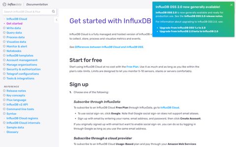 Get started with InfluxDB Cloud | InfluxDB Cloud Documentation