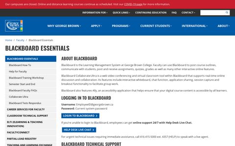 Blackboard Essentials | George Brown College