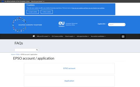 EPSO account / application | Careers with the European Union