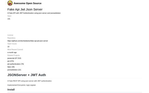Fake Api Jwt Json Server