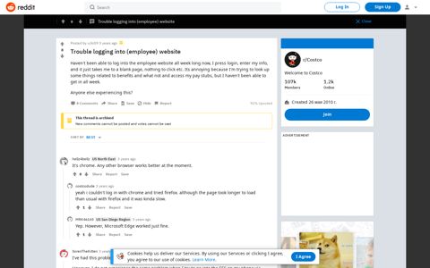 Trouble logging into (employee) website : Costco - Reddit
