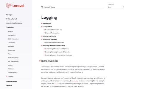 Logging - Laravel - The PHP Framework For Web Artisans