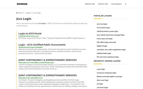 Jccs Login ❤️ One Click Access