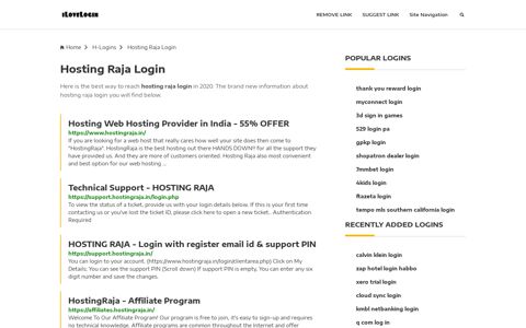 Hosting Raja Login ❤️ One Click Access - iLoveLogin