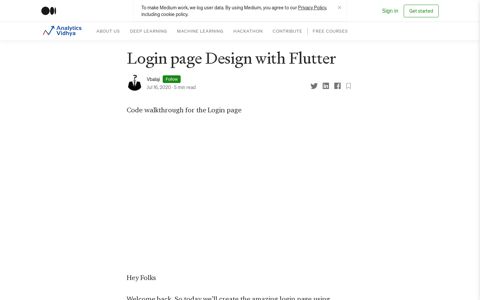 Login page Design with Flutter. Code walkthrough for the ...