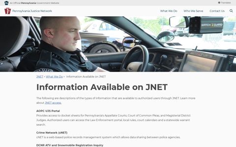 Information Available on JNET - PA.gov