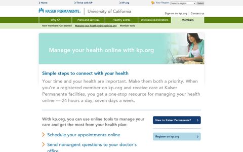 Kaiser Permanente® | Manage your health online with kp.org ...