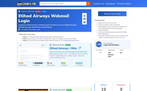 Etihad Airways Webmail Login - Logins-DB