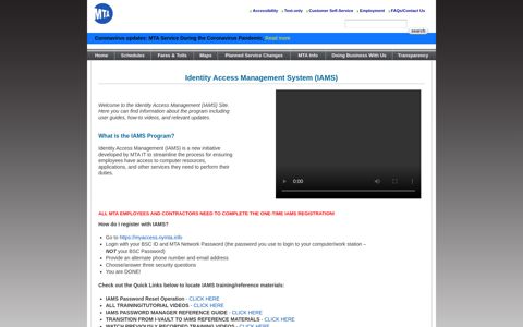 Identity Access Management System (IAMS) - MTA