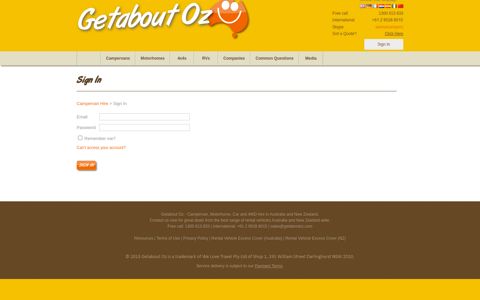 Sign In - GetAboutOz