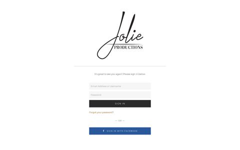 Login - Jolie Productions - Aisle Planner