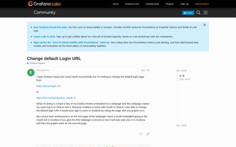 Change default Login URL - Support - Grafana Community