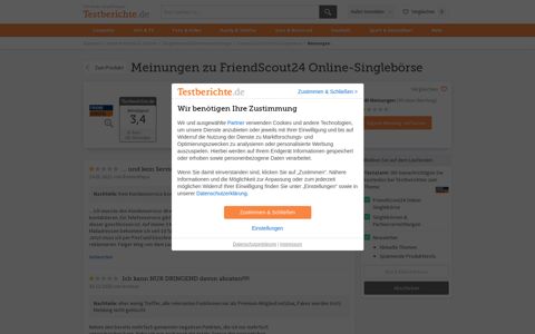 Meinungen zu FriendScout24 Online-Singlebörse - Testberichte