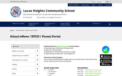 School eNews / BYOD / Parent Portal - Lucas Heights ...