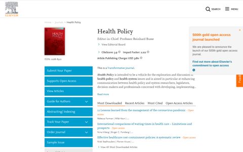 Health Policy - Journal - Elsevier
