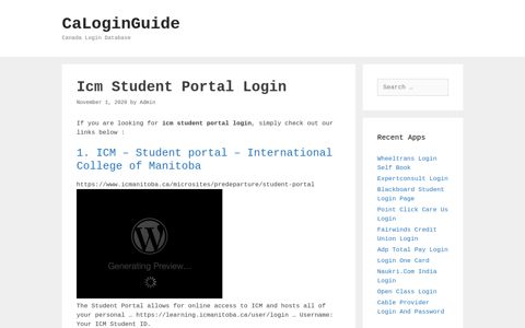 Icm Student Portal Login - CaLoginGuide