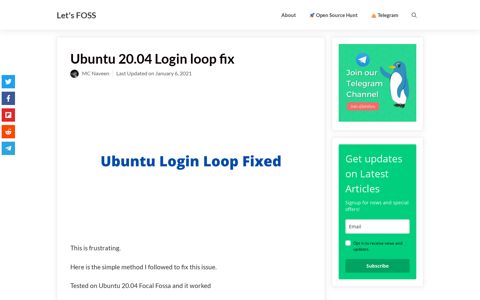 Ubuntu 20.04 Login loop fix - Let's FOSS