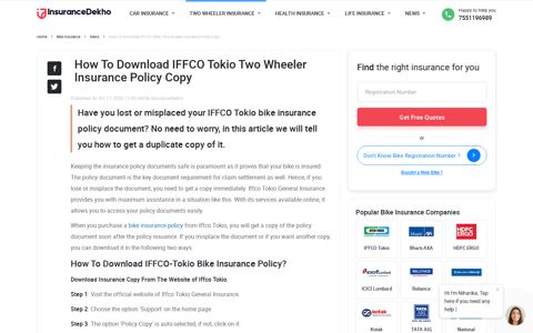 How To Download IFFCO Tokio Two Wheeler Insurance ...