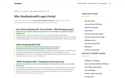 Kfw Studienkredit Login Portal ❤️ One Click Access - iLoveLogin
