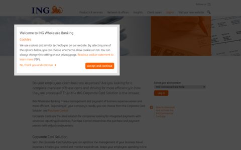 Corporate Card Solution | ING WB