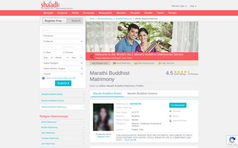 Marathi Buddhist Matrimonials - No 1 Site for ... - Shaadi.com