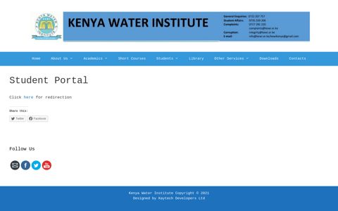 Student Portal - KENYA WATER INSTITUTE