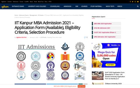 IIT Kanpur MBA Admission 2020 - Selected Candidate List (Out)