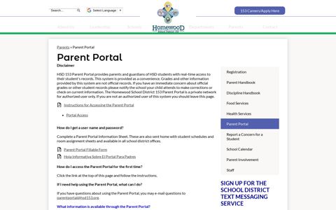 Parent Portal – Parents – Homewood SD 153