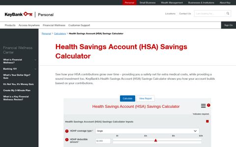 Health Savings Account (HSA) Savings Calculator | KeyBank