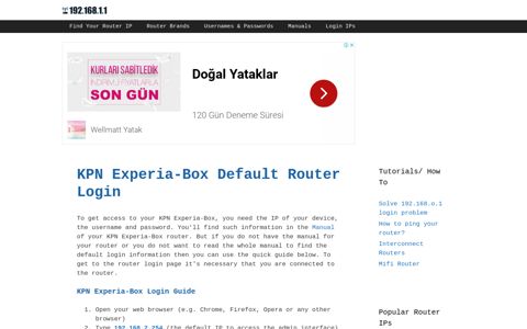 KPN Experia-Box - Default login IP, default username ...