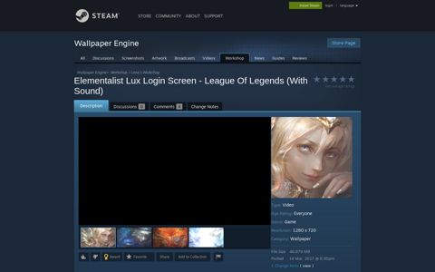 Steam Workshop::Elementalist Lux Login Screen - League Of ...